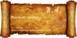 Markos Andor névjegykártya